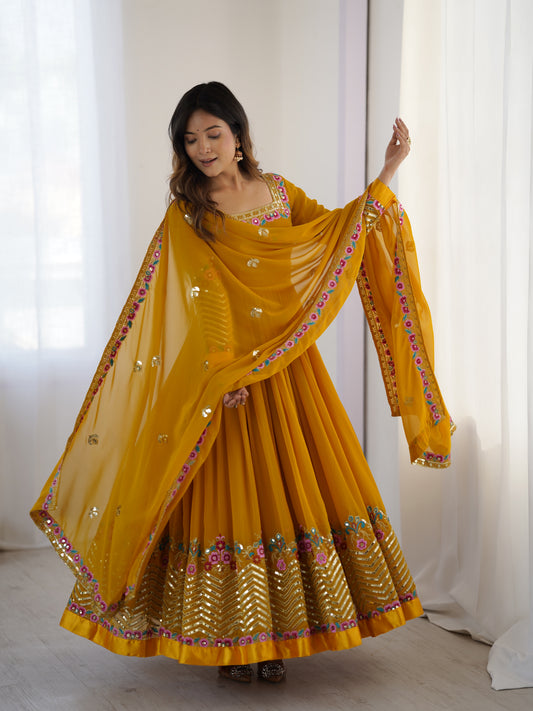 Heavy Designer Party Wear Look Gown-Dupatta