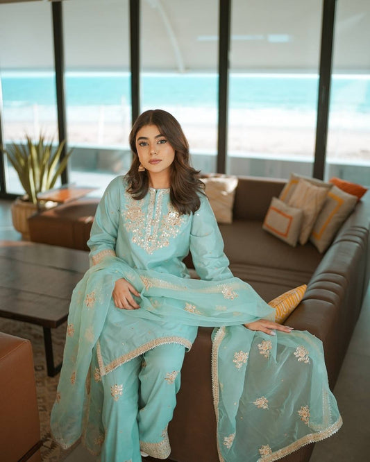 Top & Farsi Palazzo With Dupatta set