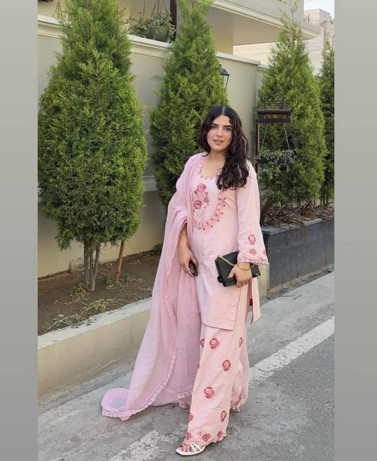 Crepe Top & Farsi Palazzo With Dupatta set