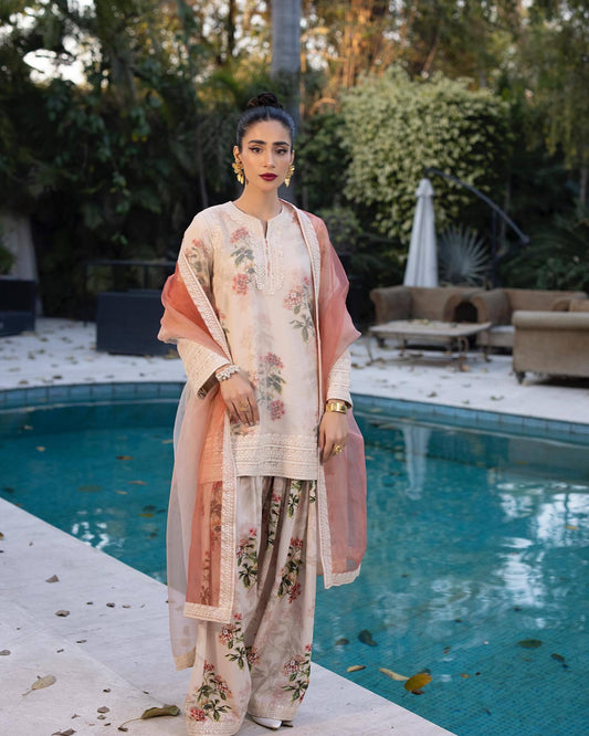 Chiffon Georgette Top & Farsi Palazzo With Dupatta set